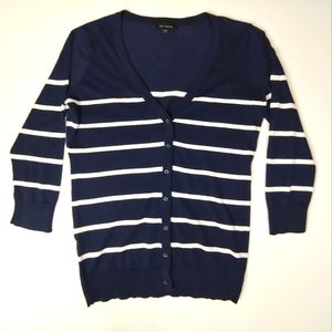The Limited Navy & White Cardigan